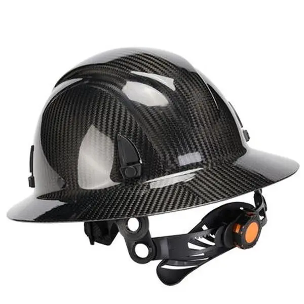 HDPE Full Brim Hard Hat, Vented Safety Helmet with 4-Point Ratchet Suspension for Construction & Industrial Job Sites