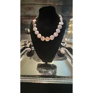Purple round baroque necklace