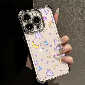 Cartoon Sailors Moons Phone Case Suitable for iPhone 17 16e 16 15 14 13 12 11 Mini Pro Max Air X XR XSMAX 8 7 Plus Anti Fall Transparent Soft Back Cover Accessories