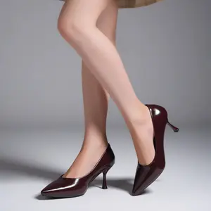 Simple and elegant comfortable women's single shoes pointed toe slim heels high heels women's work shoes