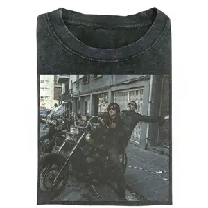 The Walking Dead Biker Meme Graphic Tee, Daryl Dixon Negan Motorcycle Funny Parody T-Shirt, Unisex Cringe Retro Humor Shirt, Menswear Womenswear Streetwear, Gift for Men, Gift for Women, Crew Neck T-shirt, Trending T-shirt