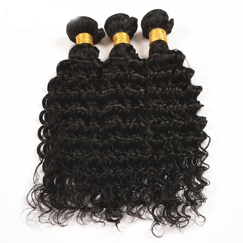 Deep Wave Human Hair 3 Bundles 8-26 Inch Natural Color Brazilian Remy Human Hair Bundles