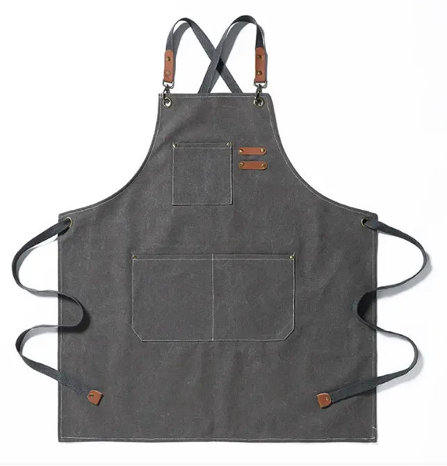 Pro-Canvas Comfortable Adjustable Multifunctional Neutral Durable Barista Apron - Home Care Supplies for Coffee Shop Baristas, Kitchen Work Use