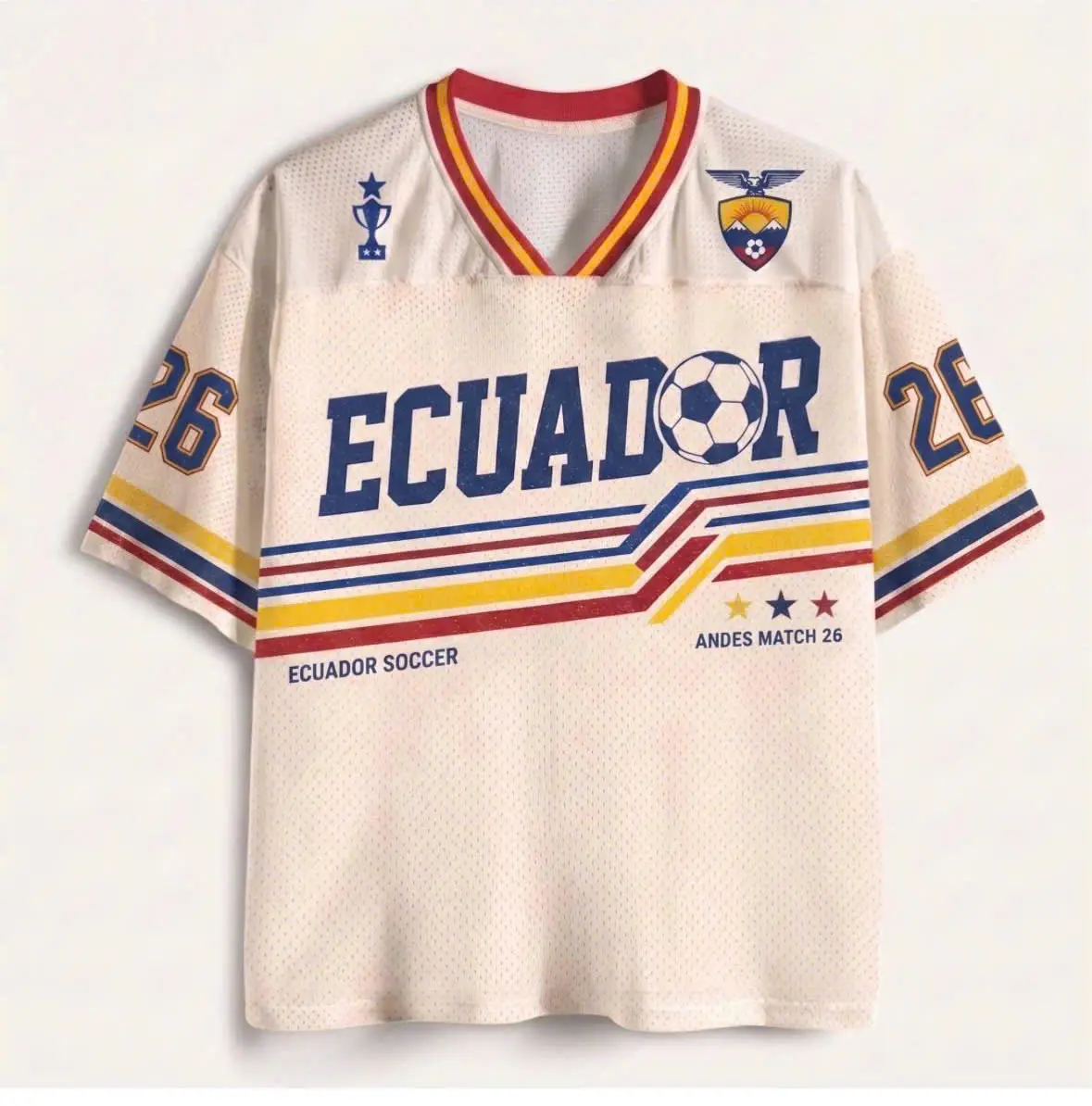 Ecuador Soccer Jersey – Vintage Football Fan Shirt | Retro V-Neck Unisex Sports Tee