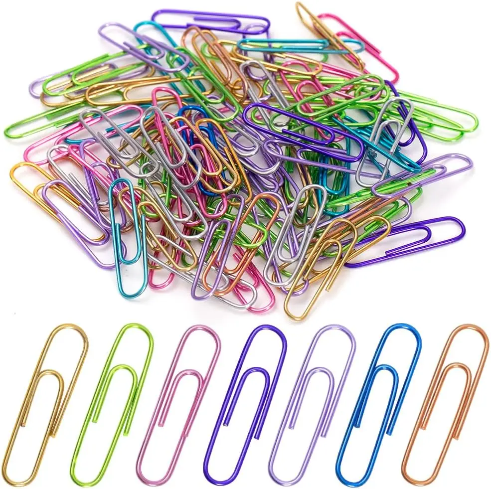 150pcs 2 Inch Large Colored Paper Clip | Assorted Colored PaperClips for Paperwork Office School and Personal Use