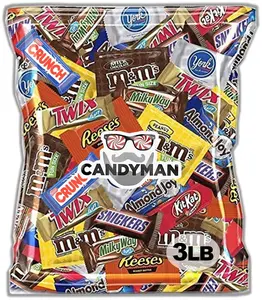 Chocolate Candy C150 Mix of M&M's, Twix, Snickers, Reese's Fun & Mini Size Individually Wrapped Sweet Snacks