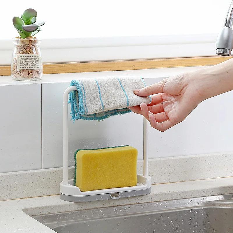1PCS Detachable Kitchen Dishcloth Holder Rag Hanger Sink Sponge Holder Storage Rack Shelf For Bathroom Scrubber Brush Organizer 1PCS Detachable Kitchen Dishcloth Holder Rag Hanger Sink Sponge Holder Storage Rack Shelf For Bathroom Scrubber Brush Organizer
