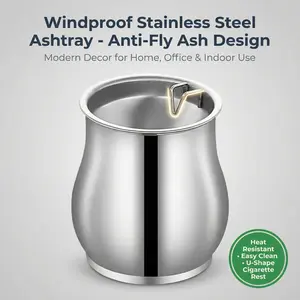 End Your Ash Nightmare! Windproof Design, Easy Clean Stainless Steel, No More Careful Ash Disposal, Perfect for Smoke Lovers