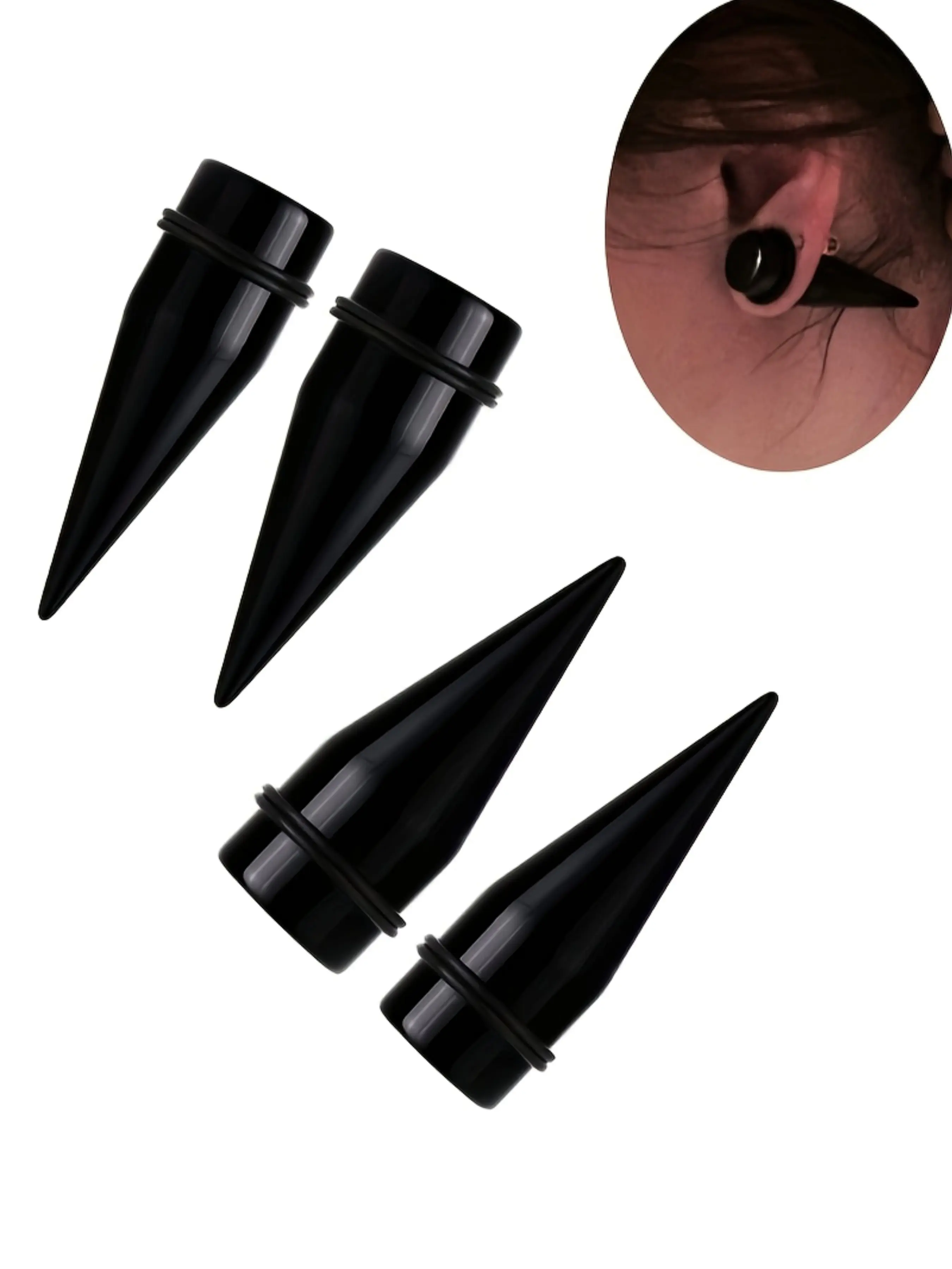 Set of 12 Large Gauge Ear Stretching Tapers, Sizes 00G to 20MM, Made of Acrylic for Body Piercing Jewelry, Ear Gauge Tunnels For Hoops