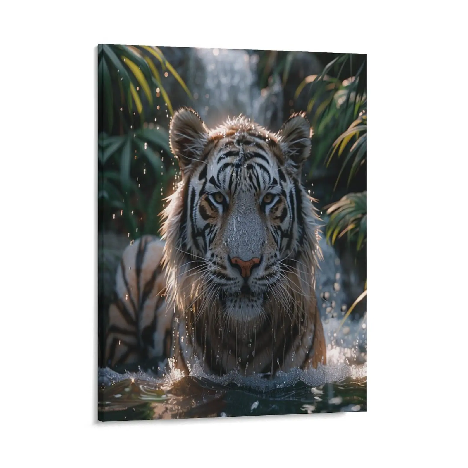 Cool White Tiger Canvas Posters Wall Art Prints Nature Wildlife Animal Forest Theme Home Wall Aesthetic Living Room Bedroom Office Decor Festival Gift