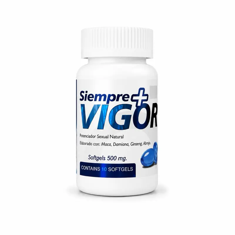 Siempre + 500 mg Softgels with Maca Damiana Ginseng & Abrojo rojo 10 Count