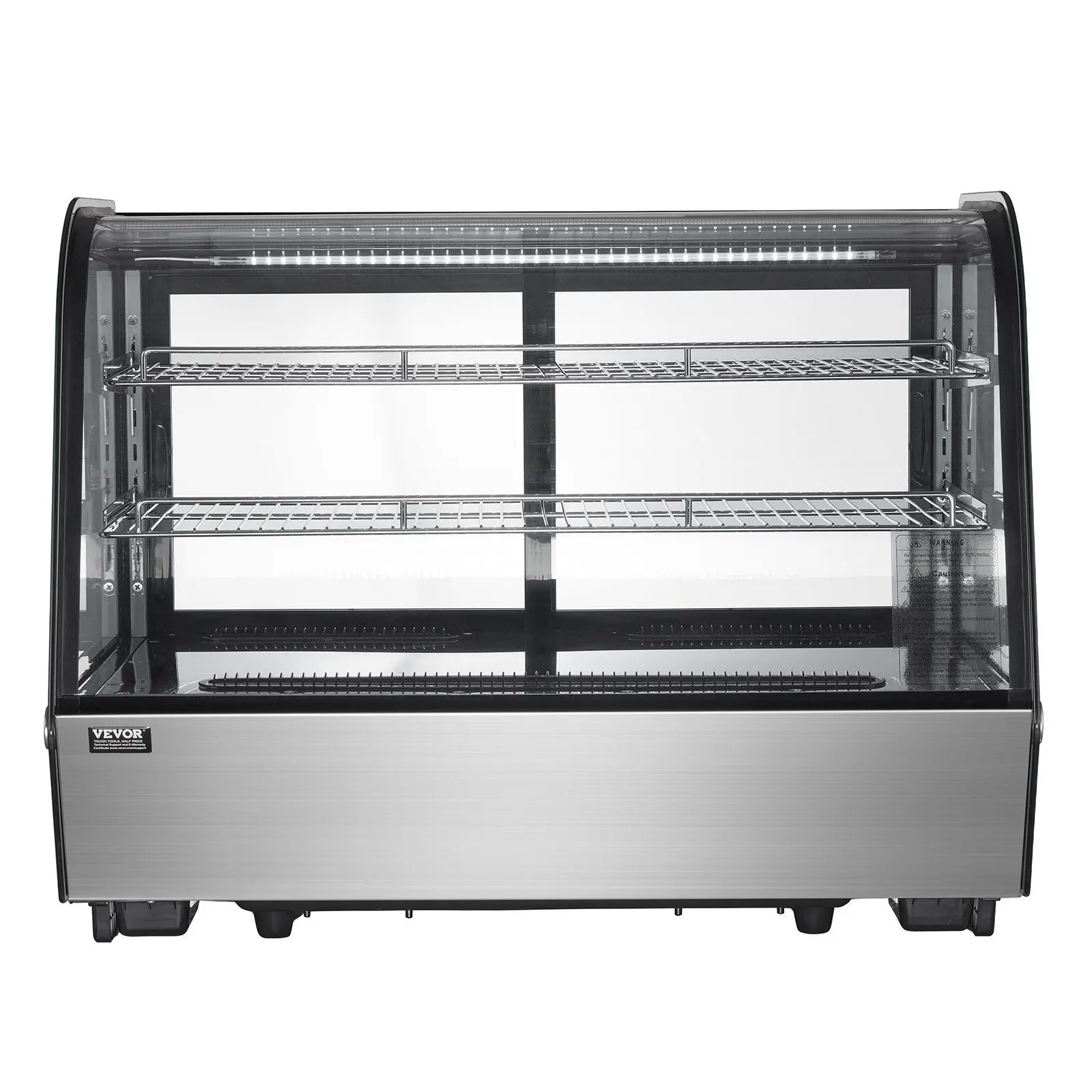 VEVOR Refrigerated Display Case Bakery Display Fridge Case 5 cu ft/146L 2-Tier, Desserts, Tempered Glass, Beverages