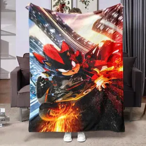Sonics Cool Motorcycle Flannel Blanket, Soft Skin-Friendly Warmth, Perfect Gift for Game Enthusiasts, Classic Role-Playing Love, Figure Print Blanket  Lightweight, breathable, soft and durable