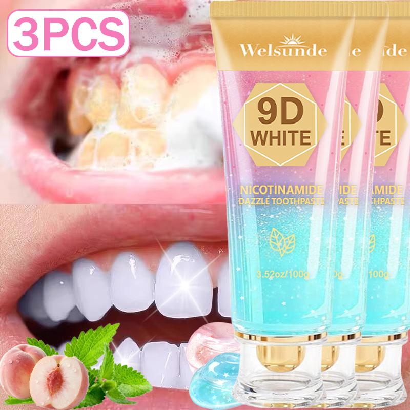 Welsunde Nicotinamide Toothpaste, Glitter Quicksand Texture, Mint Flavor, Fresh Breath & Surface Stain Removal, Daily Family Oral Care Welsunde Nicotinamide Toothpaste, Glitter Quicksand Texture, Mint Flavor, Fresh Breath & Surface Stain Removal, Daily Family Oral Care