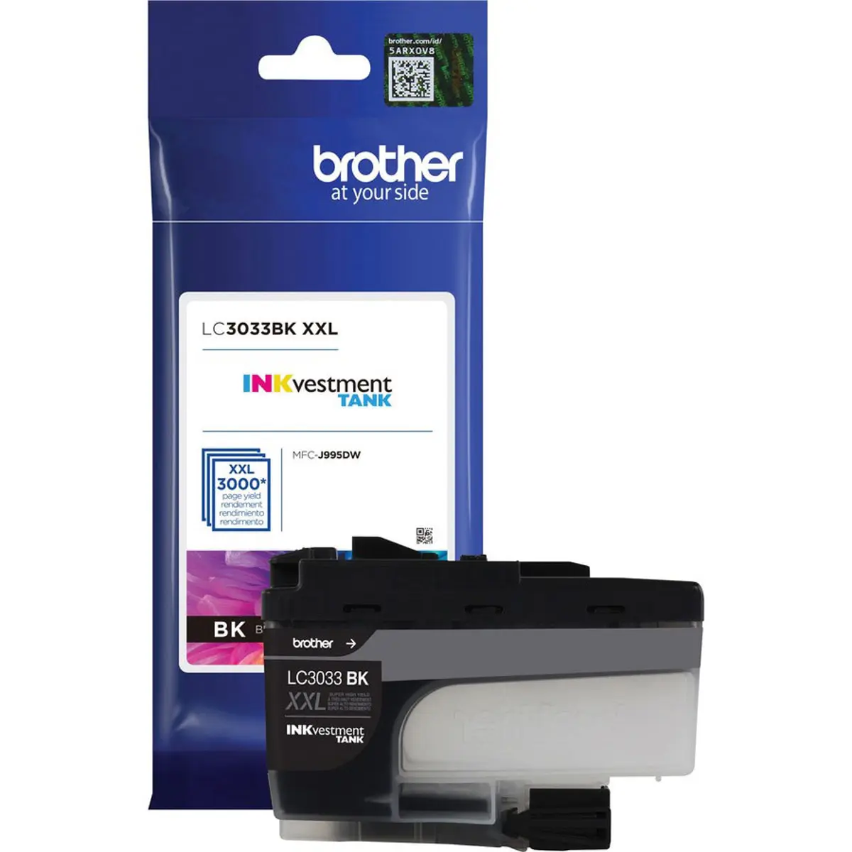 Brother LC3033 Super High Yield INKvestment Tank Print Ink Cartridge, Up to 3000 Pages, Black, Office Users