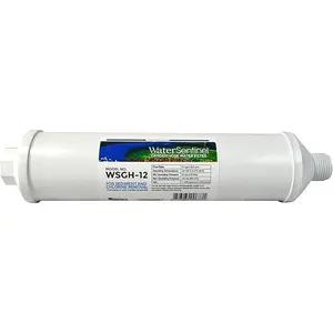 WaterSentinel WSGH-12 3-Stage Garden Inline Water Filter with Coconut Shell Carbon for Sediment & Chlorine Reduction, USA Made, Compact Design, 3/4" Hose Connection