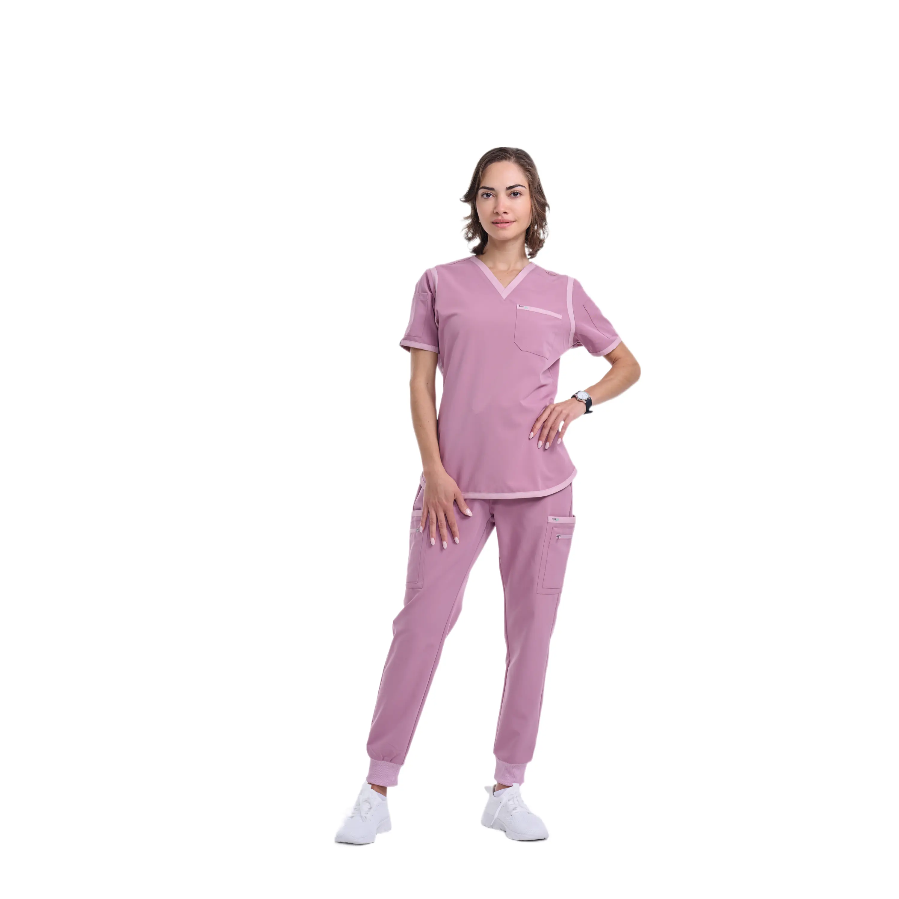 Women's Mauve / Light Mauve Straight Leg Scrub Pants