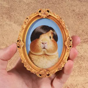 1PC Fun Animal Fridge Magnet, Creative Home Decor Refrigerator Magnet, Mini Oval Photo Frame Magnet, Festive Gift for Home Decoration,Photo Magnets
