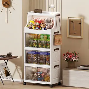 Foldable Storage Cabinet, Multi-Layer Organizer for Living Room & Bedroom, Snack Cabinet, Toy Organizing Box, Home Use, Organization