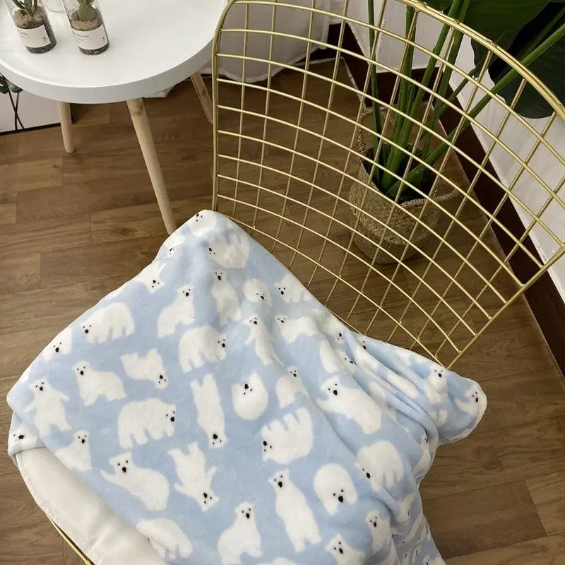 Soft Plush Bear Print Blanket, Comfortable Bedspread, Stroller Cover and Baby Crib Sheet with Cute Bear Pattern, Warm Bedding Accessories, All-Season Bedding, Bed Linens, Bedding Sheets, Multipurpose Comfy Bedding