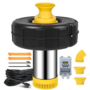 Heavy Duty Pond Fountain Aerator 1HP 750W, 15000 GPH Floating Fountain Pump for Large Ponds, Lakes & Fish Farms, Stainless Steel with Timer