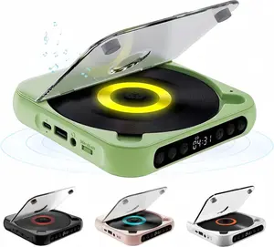 Portable Bluetooth CD Player with LED Display - Rechargeable Wireless Speaker for Home, Car & Outdoor Use | USB/SD/AUX/FM Radio | CD/DVD Player with Anti-Shock & Long Battery Life