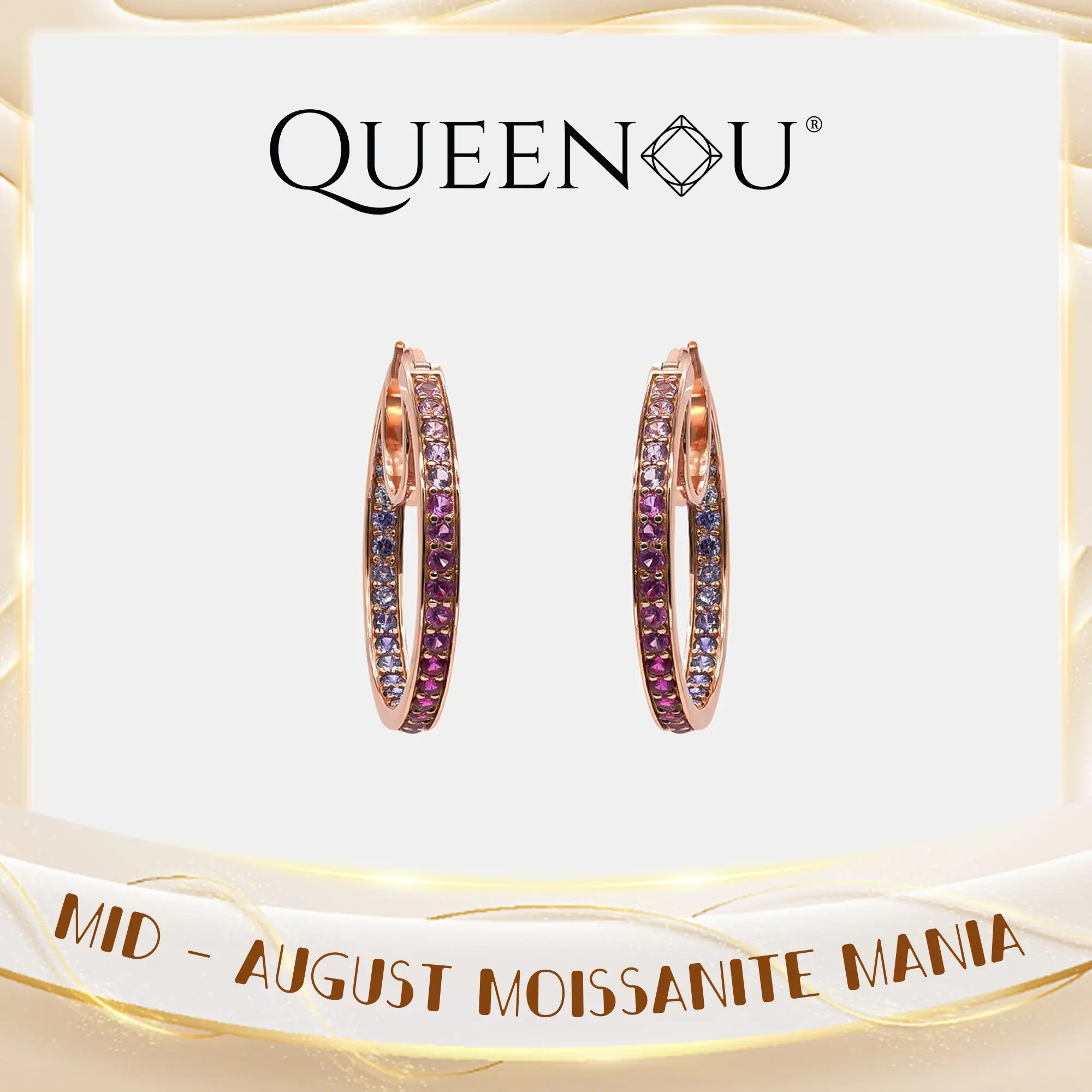 【756】Mid - August Moissanite Mania-Annulus Cubic Ziconia Earrings