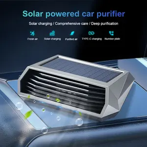 Joytutus Solar Powered Car Air Purifier with Oxygen Bar Ozone Generator Smoke Remover Negative Ion Deodorizer & Temporary Parking Card for Fresh Air and Comprehensive Care