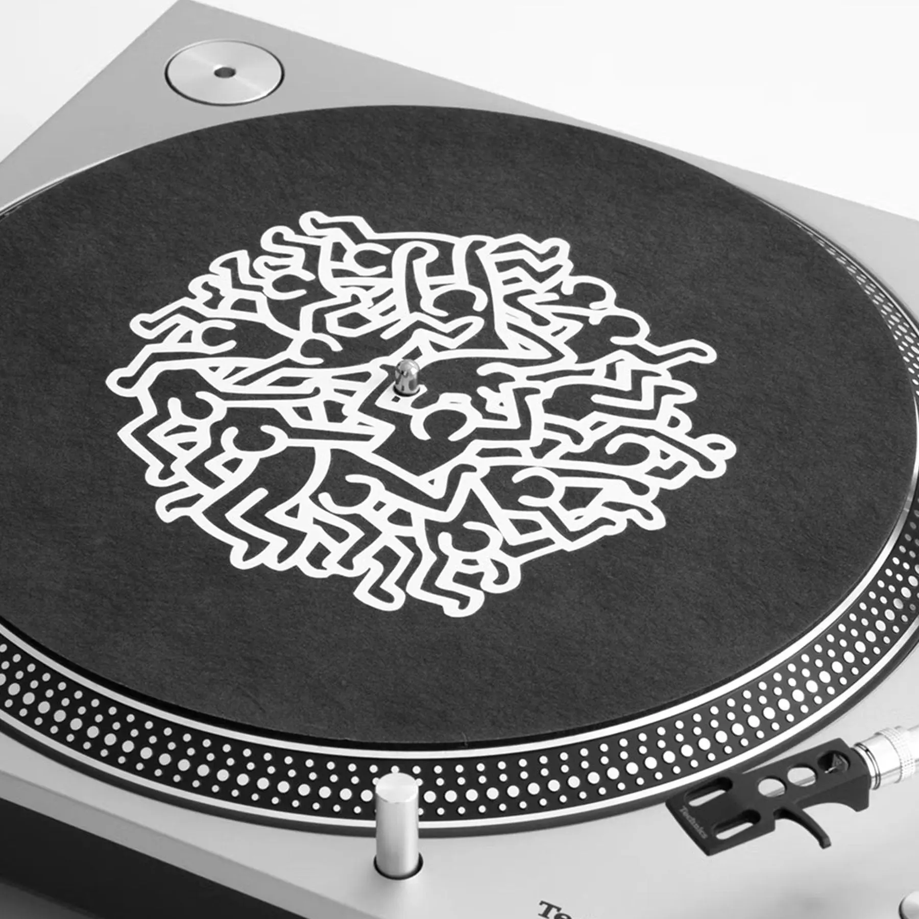 AM Clean Sound Keith Haring Carbon Fiber Felt Anti-Static Record Mat for Record Player, Removes Static