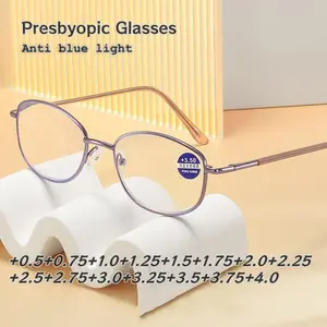 New Oval Reading Glasses Women Anti-blue Light Presbyopic Eyewear0.5 0.75 1.0 1.25 1.5 2.0 2.25 2.5 2.75 3.0 3.25 3.5 3.75 4.0