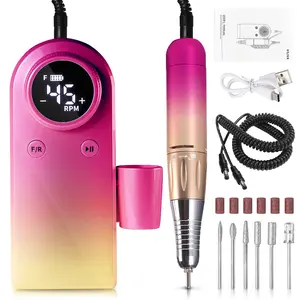 Professional Portable Nail Drill set, Professional 45000 RPM for Acrylic Nails Gel Polishing Removing, Durable and not easily broken，Rechargeable Electric Cordless E-file with Bits Kit for Manicure Salon Home Cutics callus remover feet