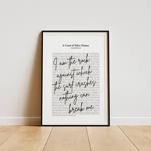 Nesta ACOSF I am the rock against which... Sarah J Maas Quote, Minimalistic Bookish Quote Print, Velaris Valkyrie Poster (Unframed)