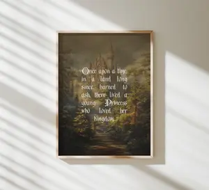 Throne of Glass Art Print, Once Upon a Time, TOG Quote, Bookish Art, Aelin Galathynius Fan Art, Quote Poster Prints (Unframed)