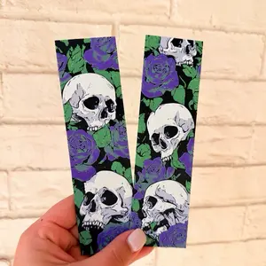 Dark Romance Skull Rose Bookmarks | Gothic 3D Printed Bookmark Set | Bookish Gift