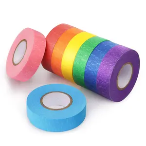 8 Rolls Colored Masking Tape Rainbow Colors Painters Tape Colorful Craft Art Paper Tape for  Labeling Arts Crafts DIY Decorative Coding Decoration Teaching Supplies, 0.6 Inch x 16 Yard, 8 Colors