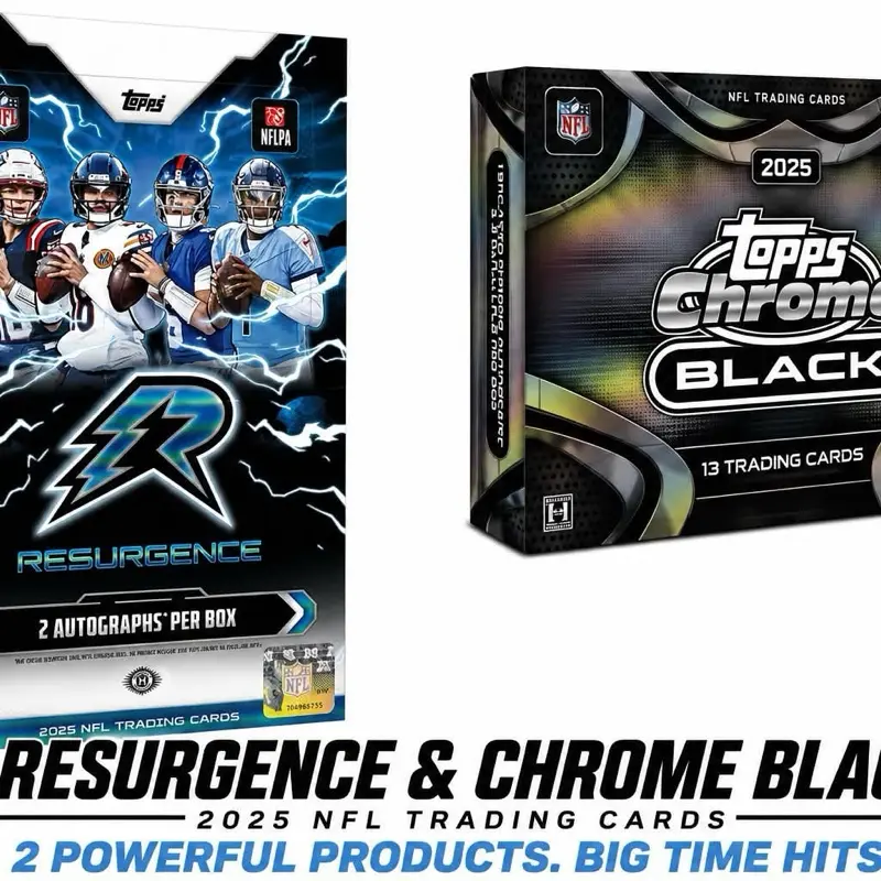 Resurgence Hobby Box Football-1 case and Topps Chrome Black Hobby Football-1 Case--24 boxes