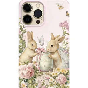 Easter Egg Bunny Pink iPhone Case For iPhone 11–17 Pro Max| cute iPhone case baby pink phone case Girly iPhone case Shockproof TPU Cover