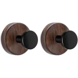 Household daily necessities Wreath Hanger for Front Door, Bathroom wall Heavy-Duty Suction Cup Hook, Reusable Peach Wood Christmas Flower Wreath Suction Cup Hook, Used for Hanging Towels, Robes, Jackets, etc.(2 Packs)