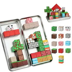 Farm Theme Magnetic Building Blocks Toy Set, Travel Set, Sensory Toys, Halloween, Christmas, Birthday Gift, DIY Fun for Boys and Girls 3+