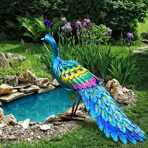 Peacock Statue Garden Decor Metal Peacock Yard Art Lawn Decoration Outdoor Sculpture Housewarming Birthday Gifts for Women,Mom,Grandma