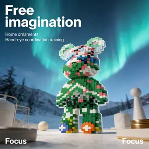 Bear Pattern Creative Building Blocks Model, 1451pcs, Original Authentic, New 2026 Size, Gift Idea, DIY Craft, Home Decor