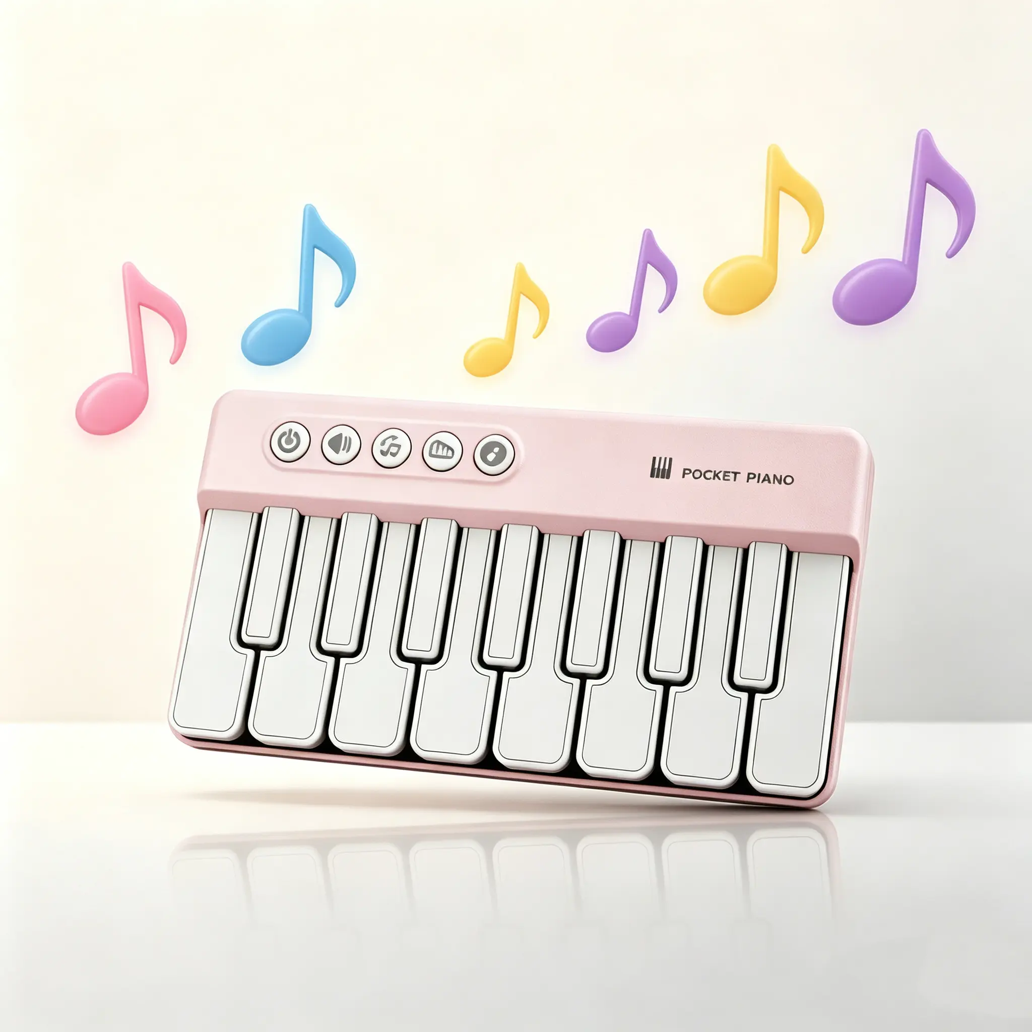 Children’s smart colorful light pocket electronic keyboard, 15-key multifunctional mini piano, develops attention, early learning and cognitive development, musical awareness introduction, children’s gift, for babies and beginners