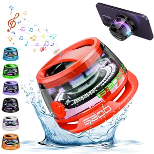 Magnetic Mini Speaker, Portable Mini Wireless Bluetooth-compatible Speaker with Phone Holder, Multifunctional Wireless Speaker, Rechargeable Portable Phone Stand for Travel, Golf Cart, Audio, Music Sound System, Waterproof Outdoor Speaker