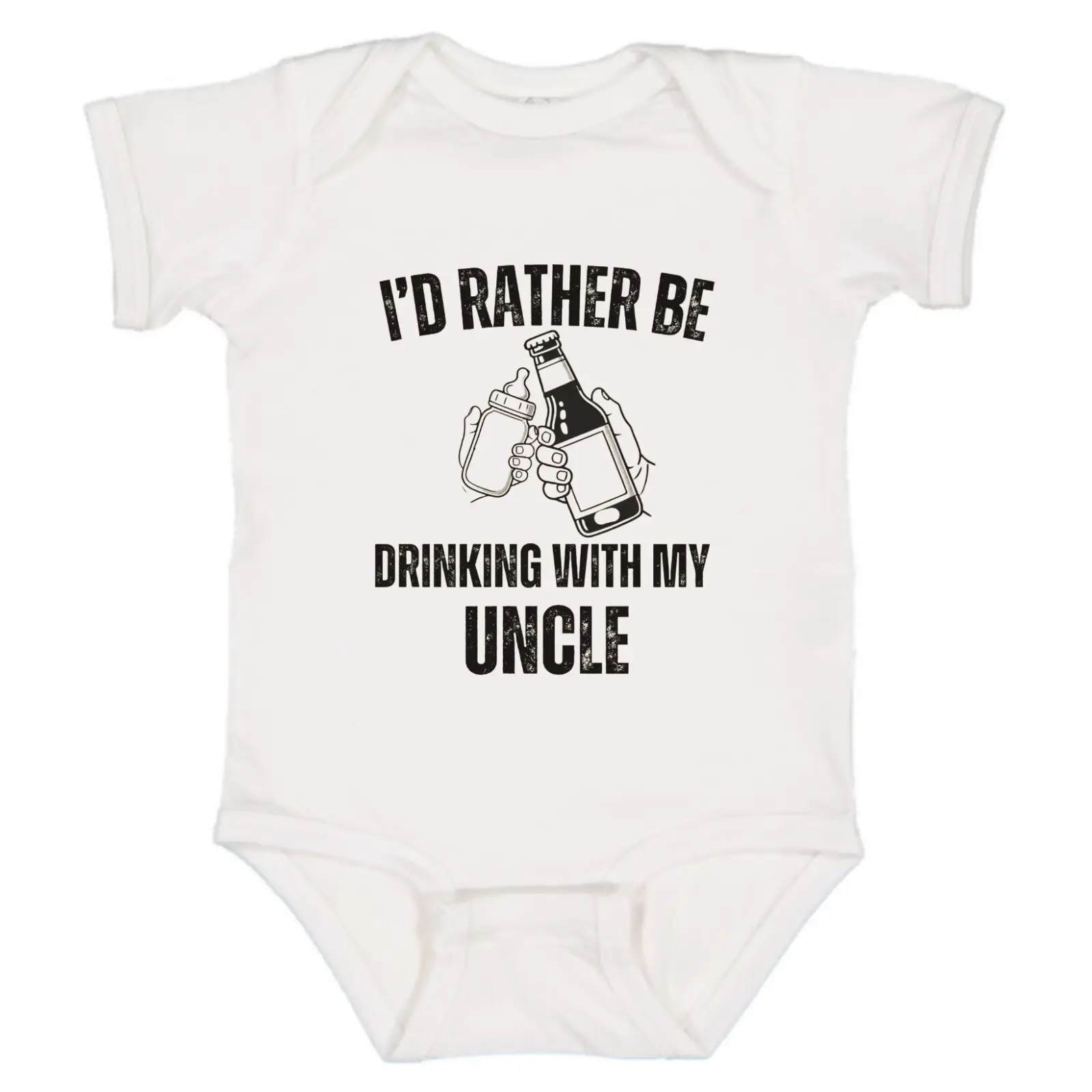 Id Rather Be Drinking With My Uncle Baby Onesie, Funny Baby Neutral Clothing