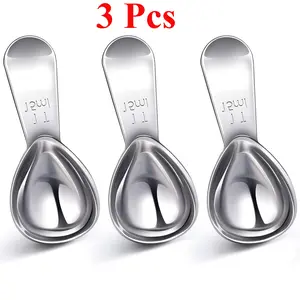 3 Pcs Coffee Scoop Tablespoon Measuring Spoons Stainless Steel Coffee Scoops Short Handle Tablespoon for Tea Sugar Kitchen Gifts