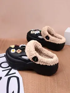 Women's Winter Warm Ankle Boots, Cute Dog Design, Thick Sole 7cm, Casual Style Footwear for Fall & Winter Season, Winter Warm Shoes