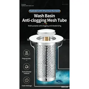 Wash Basin Leak Stopper Basin Anti-Clog Pop-Up Filter Net Drain Anti-Odor Press-Type Basin Universal Accessories