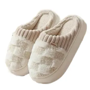 Women's Cozy Cotton Cashmere Slippers - Super Soft, Anti-Slip, Perfect for Indoor Lounging & Light Mopping, Stylish Mop Walking Shoes