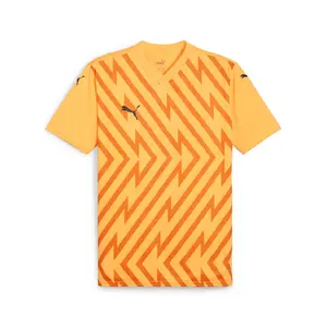 PUMA Mens Teamglory V-Neck Short Sleeve Jersey Casual - Orange, Yellow