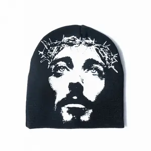 Jesus Beanie - Soft Fabric Hat with Round Design, Ideal for Cold Weather Wear